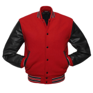 RED WOOL/BLACK LEATHER